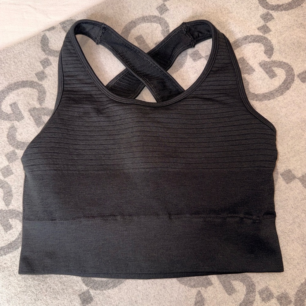 Alphalete Sports Bra, Open Back, Black, Size S - Picture 3 of 7